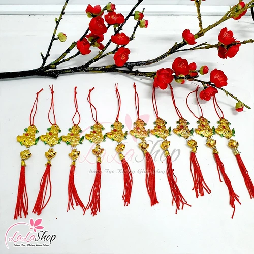 Combo 10 dây lộc treo cá chép đồng tiền may mắn trang trí tết