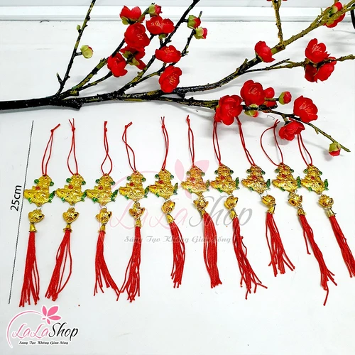 Combo 10 dây lộc treo cá chép đồng tiền may mắn trang trí tết