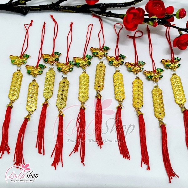 Combo 10 dây lộc treo cá chép đồng tiền trang trí tết noel mẫu 2