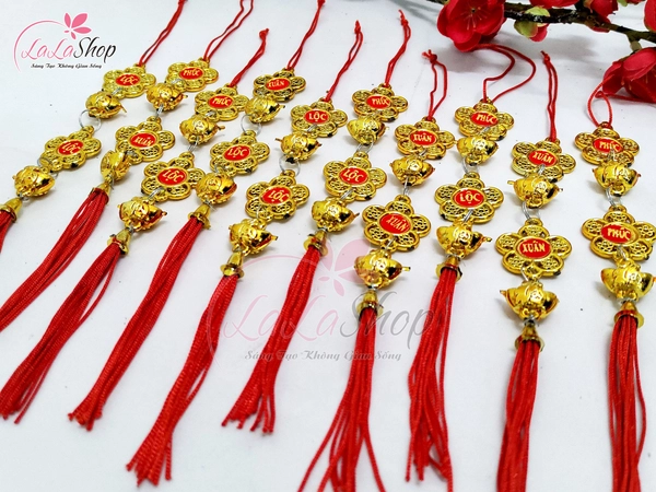 Combo 10 dây lộc treo đồng tiền hoa mai may mắn trang trí tết