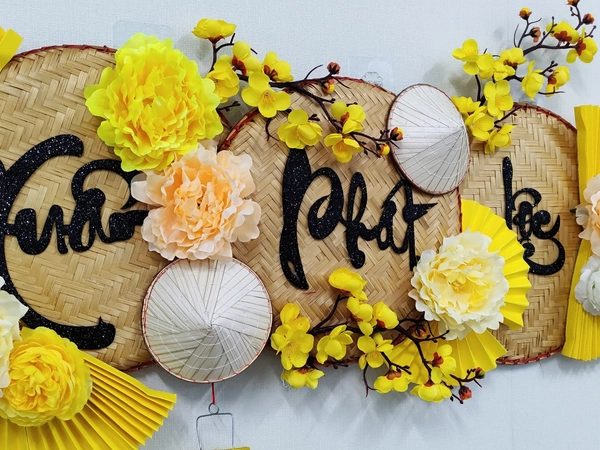 Mẹt Tết Thư Pháp Xuân Phát Lộc 90cm Trang Trí Tết