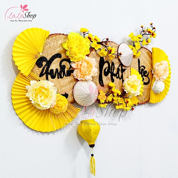 Mẹt Tết Thư Pháp Xuân Phát Lộc 90cm Trang Trí Tết