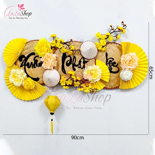 Mẹt Tết Thư Pháp Xuân Phát Lộc 90cm Trang Trí Tết