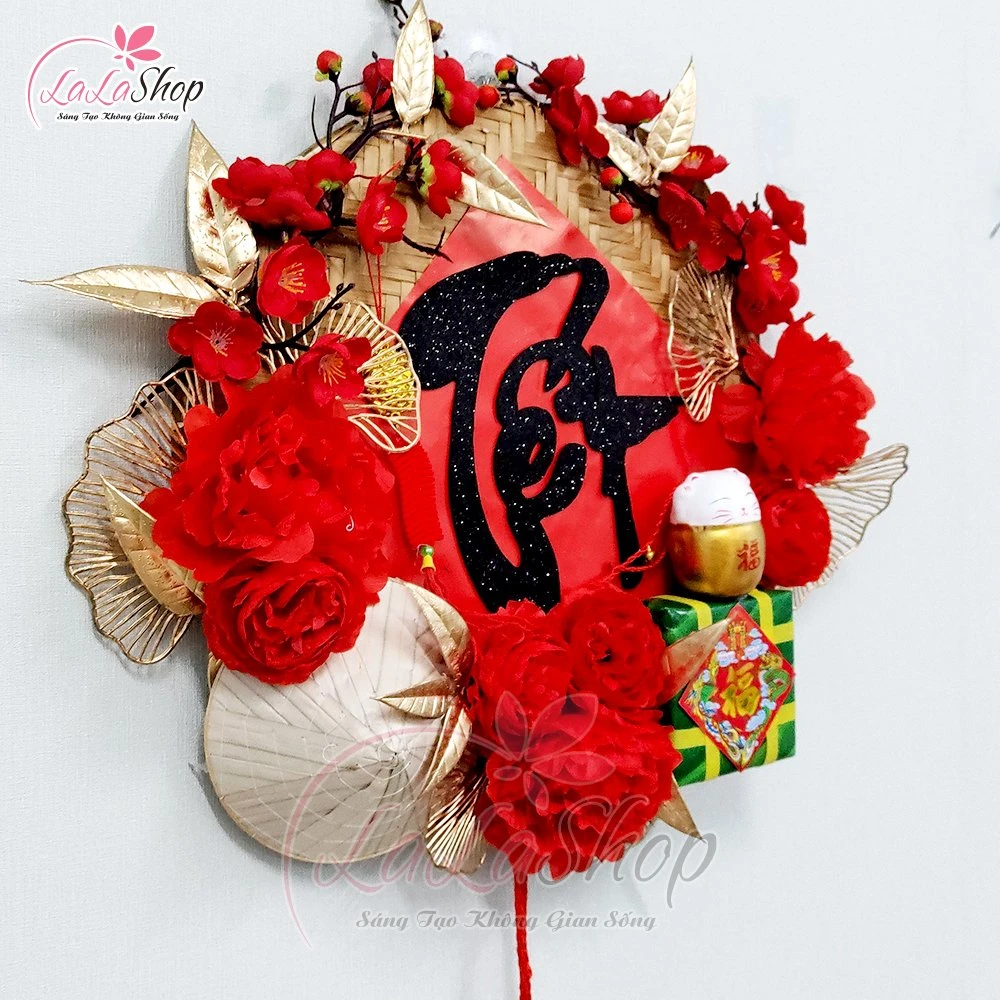 Mẹt Tết Treo Cửa Trang Trí Tết 45cm