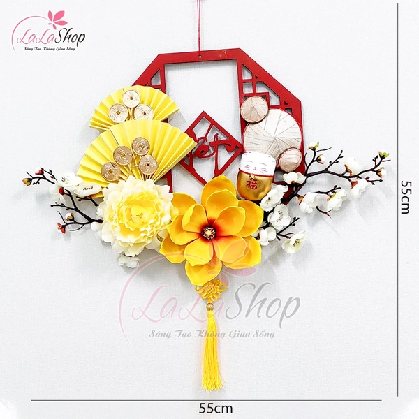 Vòng Hoa Tết Treo Cửa Trang Trí Tết 30cm