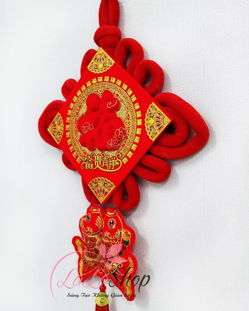 Liễn chữ phúc nhung đỏ 65cm trang trí ngày tết mẫu 10