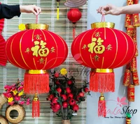 Cặp lồng đèn trang trí tết chữ phúc vàng lớn mẫu 2