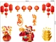 Combo Decal Trang Trí Tết Thần Tài Chúc Mừng Năm Mới