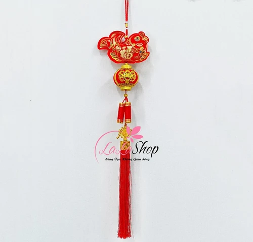 Dây lộc treo cá chép lồng đèn đuôi pháo tài lộc trang trí tết