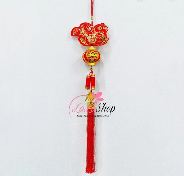 Dây lộc treo cá chép lồng đèn đuôi pháo tài lộc trang trí tết