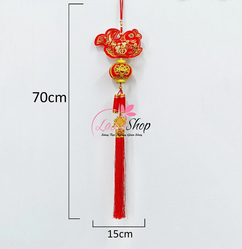 Dây lộc treo cá chép lồng đèn đuôi pháo tài lộc trang trí tết