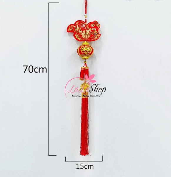 Dây lộc treo cá chép lồng đèn đuôi pháo tài lộc trang trí tết