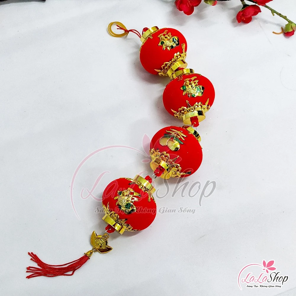 Dây lồng đèn treo chữ phúc may mắn trang trí tết