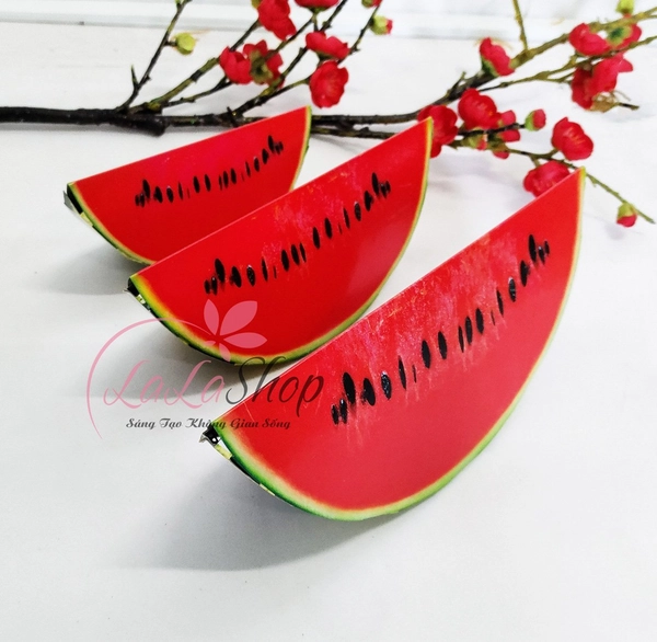 Miếng dưa hấu mô hình phụ kiện trang trí tiểu cảnh tết