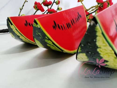 Miếng dưa hấu mô hình phụ kiện trang trí tiểu cảnh tết