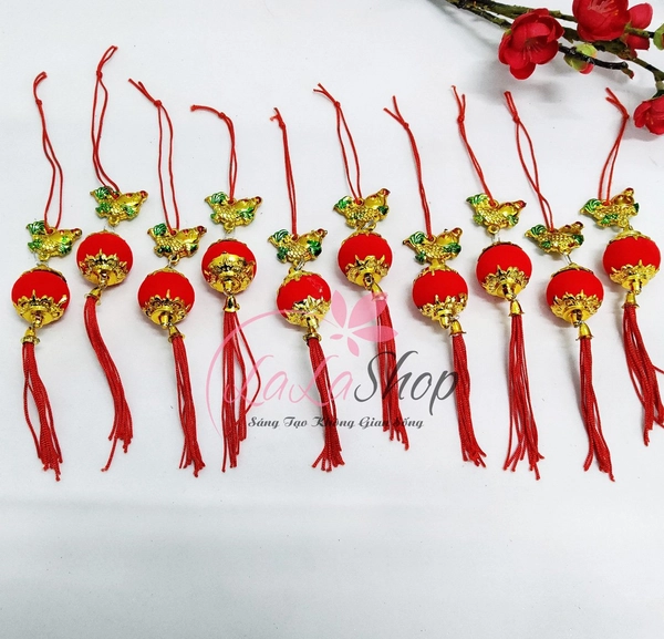 Combo 10 dây lộc treo cá chép lồng đèn may mắn trang trí tết