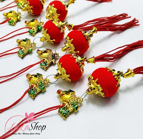 Combo 10 dây lộc treo cá chép lồng đèn may mắn trang trí tết