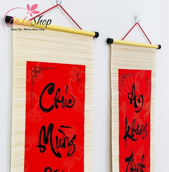 Combo Cặp Liễn Mành Câu Đối Đỏ Chúc Mừng Năm Mới - An Khang Thịnh Vượng Mẫu 2