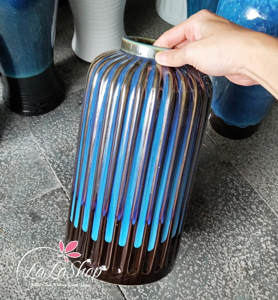 Bình hoa sứ lam ngọc cao cấp