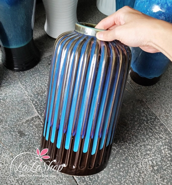 Bình hoa sứ lam ngọc cao cấp