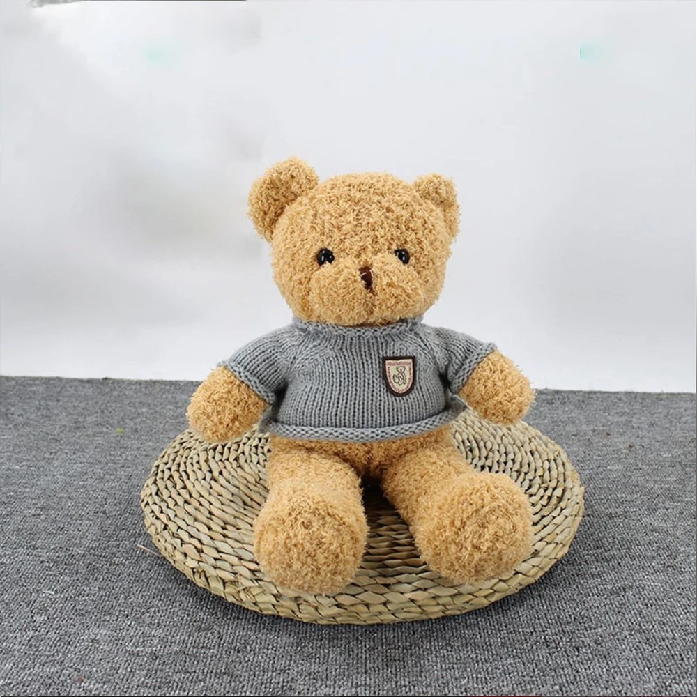 Gấu bông teddy bear lông xù mang áo len đáng yêu