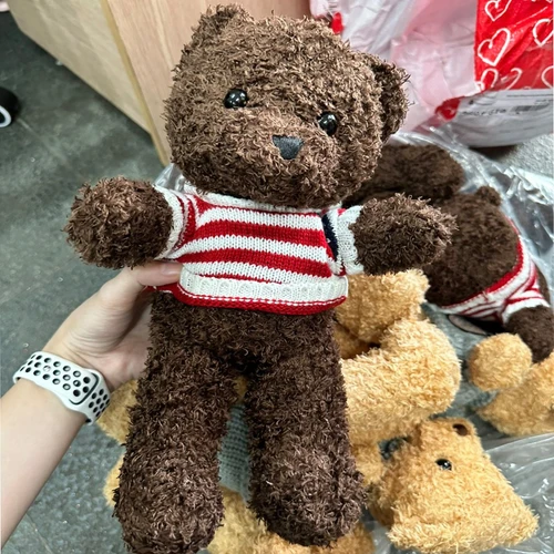 Gấu bông teddy bear lông xù mang áo len đáng yêu