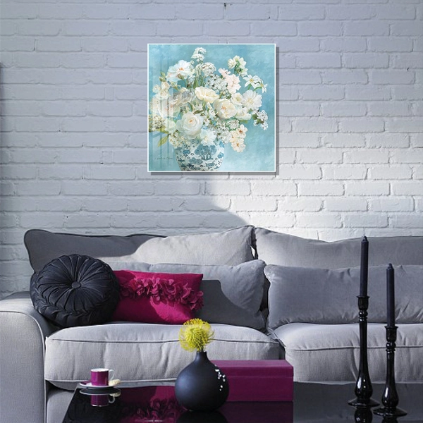 Tranh treo tường lọ hoa xanh