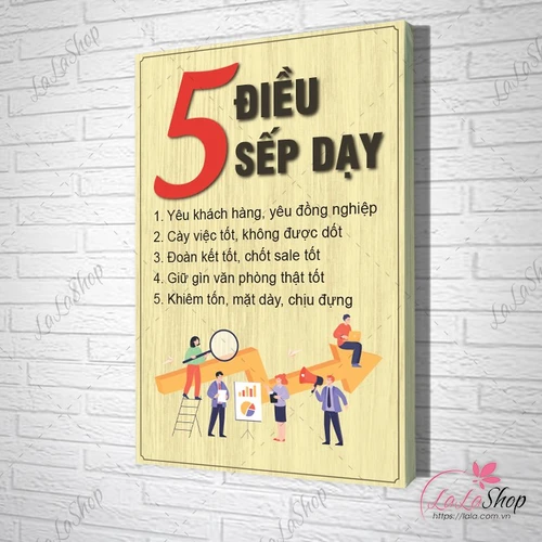 Tranh Văn Phòng Giả Gỗ 5 Điều Sếp Dạy