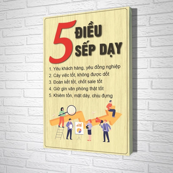 Tranh Văn Phòng Giả Gỗ 5 Điều Sếp Dạy