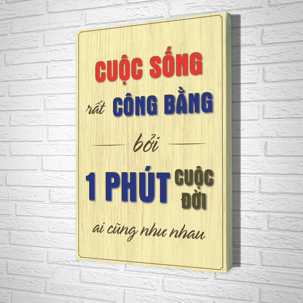 Tranh Văn Phòng Giả Gỗ Cuộc Sống Rất Công Bằng