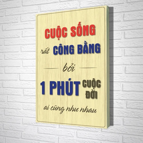 Tranh Văn Phòng Giả Gỗ Cuộc Sống Rất Công Bằng