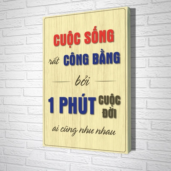 Tranh Văn Phòng Giả Gỗ Cuộc Sống Rất Công Bằng