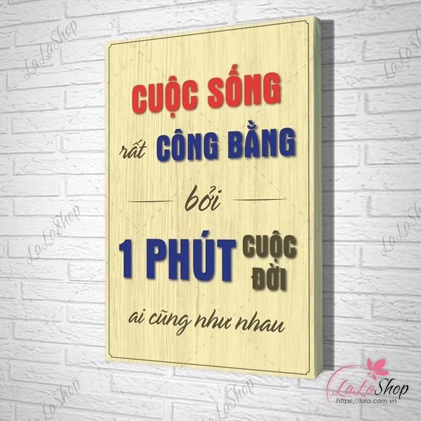 Tranh Văn Phòng Giả Gỗ Cuộc Sống Rất Công Bằng