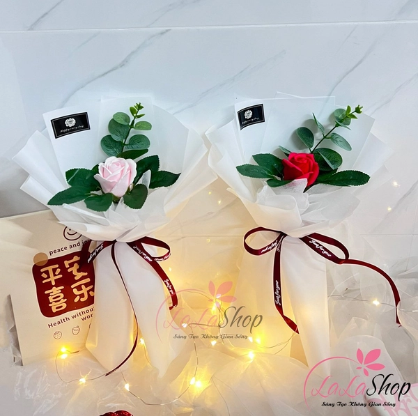 Bó 1 bông hoa sáp 3 lớp cao cấp