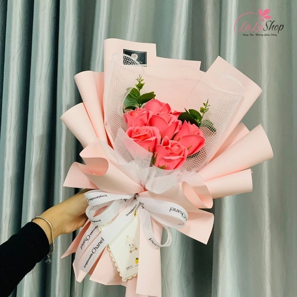 Bó 7 bông hoa Hồng Sáp Thơm (Nhiều mẫu) - Tặng kèm thiệp