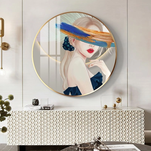 Tranh Tròn Tráng Gương Cô Gái Nghệ Thuật Mẫu 2