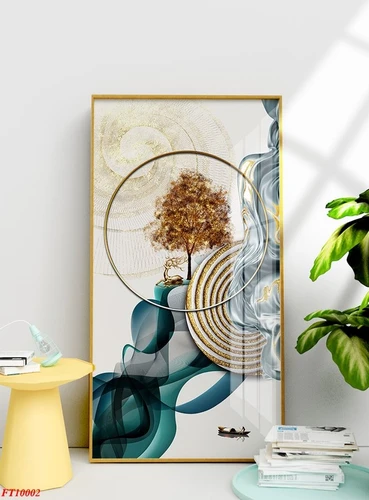 Tranh Treo Tường Nghệ Thuật Trừu Tượng Nai Vàng
