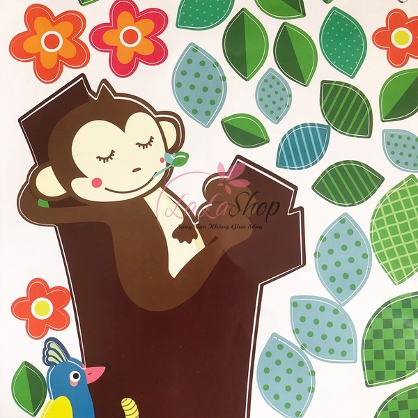 Decal cây thỏ trắng