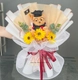 Bó hoa hướng dương sáp kèm gấu nâu quà tặng lễ tốt nghiệp