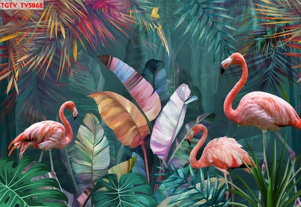 Tranh Dán Tường miêu tả hình ảnh Chim Hồng Hạc