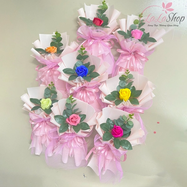 Bó 1 bông hoa sáp giấy gói xốp hàn cao cấp không nhăn