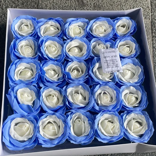 Hộp hoa sáp xanh dương trắng 7 lớp