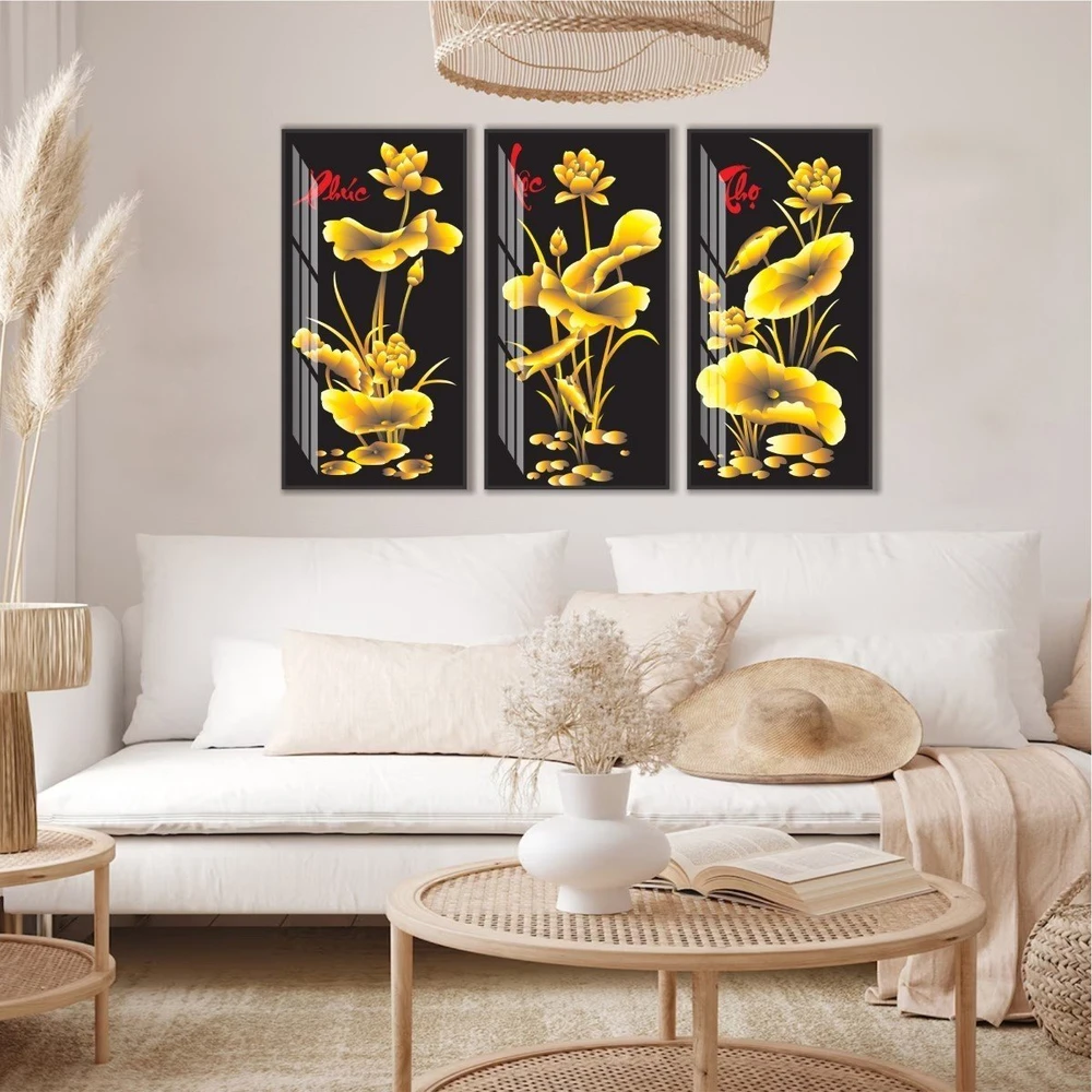 Tranh Phúc Lộc Thọ Vàng