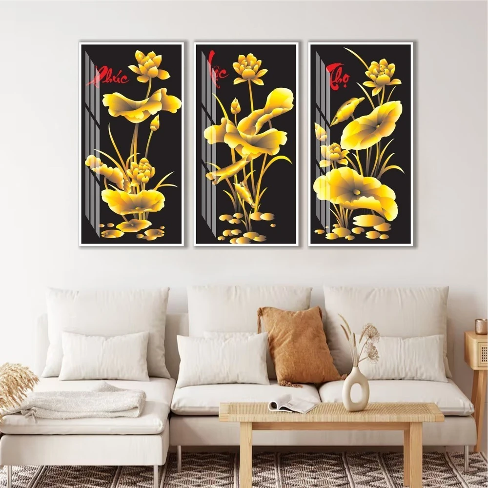 Tranh Phúc Lộc Thọ Vàng