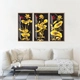 Tranh Treo Tường 3 Tấm Phúc Lộc Thọ Vàng