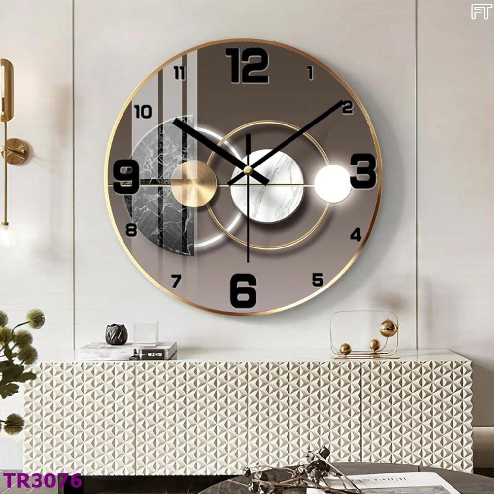 Đồng hồ treo tường trang trí đẹp mẫu nghệ thuật tối giản 06