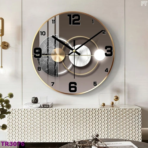 Đồng hồ treo tường trang trí đẹp mẫu nghệ thuật tối giản 06