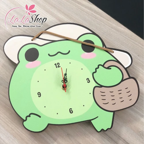Đồng hồ gỗ treo hình chú ếch