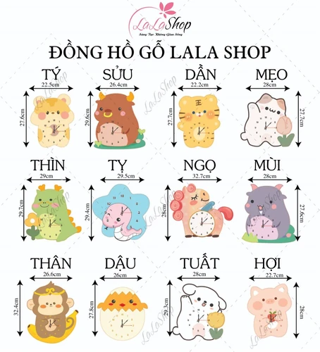 Đồng hồ gỗ treo hình chú ếch