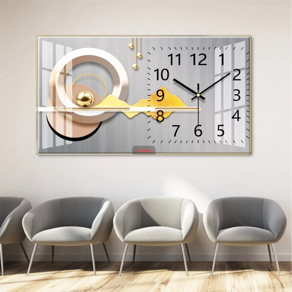 Tranh Đồng Hồ Treo Tường UV Pha Lê Vòng Tròn Nghệ Thuật